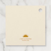 Boho Sunshine Baby shower Square Dank u Bedankjes Labels (Achterkant)