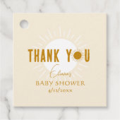 Boho Sunshine Baby shower Square Dank u Bedankjes Labels (Voorkant)