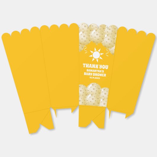 Boho Sunshine Balloons Baby shower Popcorn Bedankdoosjes (Ongevouwen)