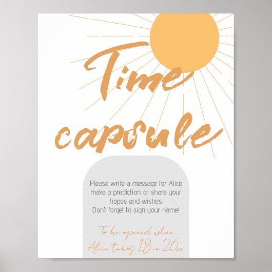 Boho sunshine Birthday Time Capsule Poster (Voorkant)