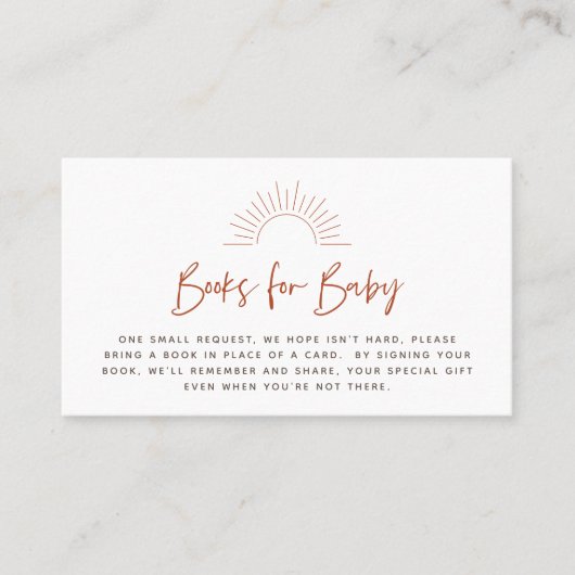 Boho Sunshine Book Request Enclosure Card Plaatskaartje (Voorkant)