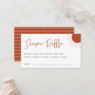 Boho Sunshine Diaper Raffle Enclosure Card Plaatskaartje