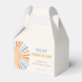 Boho Sunshine Eerste reis rond de zon verjaardag Bedankdoosjes (Achterkant)