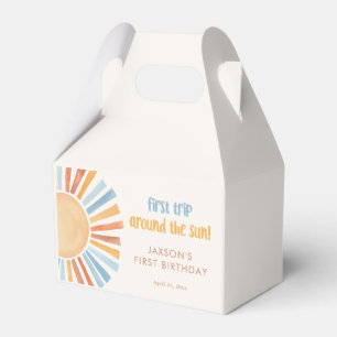 Boho Sunshine Eerste reis rond de zon verjaardag Bedankdoosjes