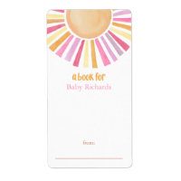 Boho sunshine fille baby shower étiquettes autocol