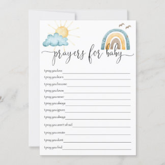 Boho Sunshine Gebeden Voor Baby Activiteitenkaart Kaart