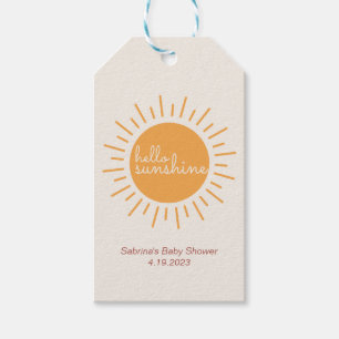 Boho Sunshine Geslacht Neutraal Baby shower Cadeaulabel