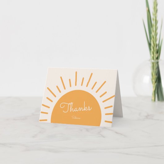 Boho Sunshine Merci Note Invitation (Devant)