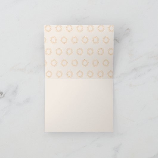 Boho Sunshine Merci Note Invitation (Intérieur)