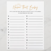 Boho Sunshine Name Dat Baby shower Game (Voorkant)