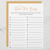 Boho Sunshine Name Dat Baby shower Game (Voorkant / Achterkant)