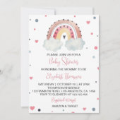 Boho Sunshine Rainbow Baby shower Invitation Kaart (Voorkant)