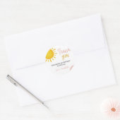 Boho Sunshine Rainbow Sticker Étiquettes d'anniver (Enveloppe)