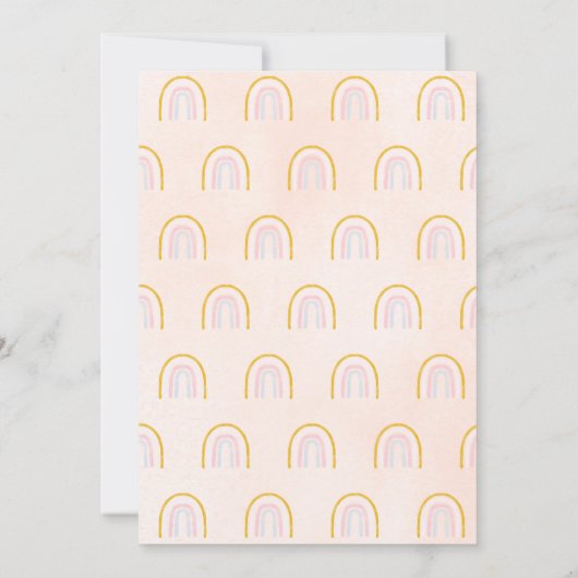 Boho Sunshine, Rainbows en Fun First Birthday Kaart (Achterkant)