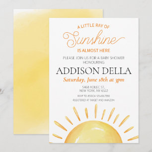 Boho Sunshine Sun Theme Boy Girl Baby shower Kaart