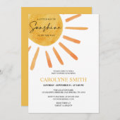Boho Sunshine Watercolor Baby shower Invitation (Devant / Derrière)