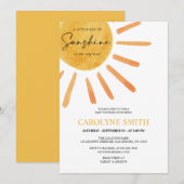 Boho Sunshine Waterverf Baby shower Kaart (Voorkant / Achterkant)