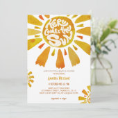 Boho Sunshine Waterverf Baby shower Kaart (Staand voorkant)