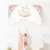 Boho Swan Princess Blush Pink Floral Welcome Spandoek (Insitu)