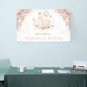 Boho Swan Princess Blush Pink Floral Welcome Spandoek (Beurs)