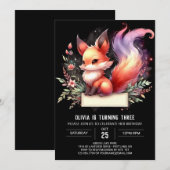 Boho Sweet Fox Verjaardag digitaal Kaart (Voorkant / Achterkant)