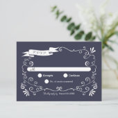 Boho Swirls (Couleur modifiable) Mariage RSVP (Debout devant)
