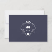 Boho Swirls (Couleur modifiable) Mariage RSVP (Dos)