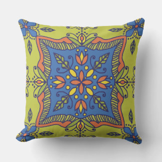 Boho Talavera Carrelage Coussin extérieur