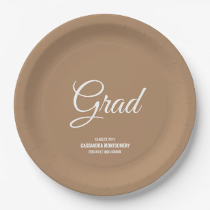 Boho Tan Minimalist Modern Graduation Party Papieren Bordje