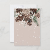 Boho Tan Pine Winter Sparkle Drie Diner RSVP Kaartje (Achterkant)