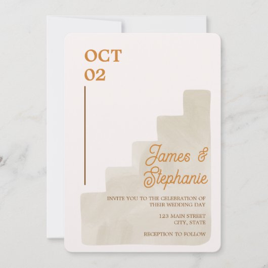 Boho Tan Ranch Invitations de mariage Mariage (Devant)