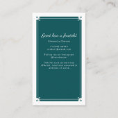 Boho Tarot Coiffeur Turquoise Carte de visite (Dos)