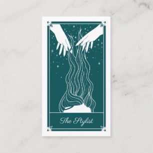 Boho Tarot Coiffeur Turquoise Carte de visite