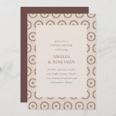 Boho Taupe Aardse Mandala Koppels Douchen Kaart (Voorkant / Achterkant)