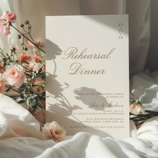 Boho Taupe Elegant Kalligrafie repetitie diner Kaart