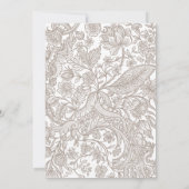 Boho Taupe Herfst lijn Art Wildflower Kaart (Achterkant)