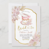 Boho Tea Party Invitation de la douche nuptiale (Devant)