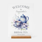 Boho Tea Pot Floral Blue Bridal Shower Tea Party (Recto)