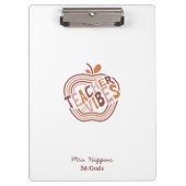 Boho Teacher Apple Waardering Gift Klembord (Voorkant)
