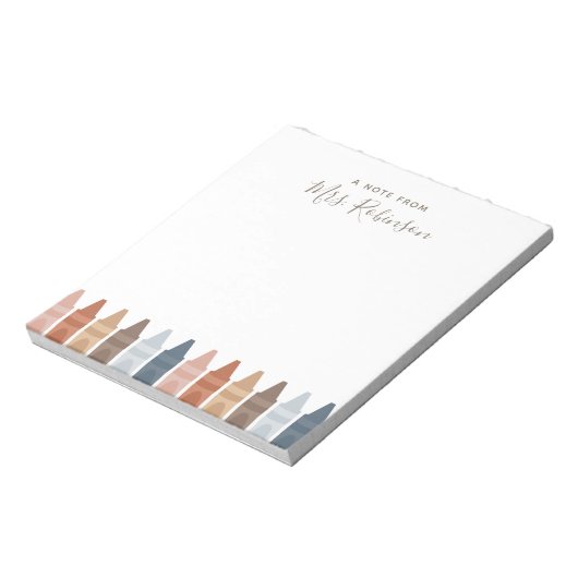 Boho Teacher Appreciation Crayon Notitieblok (Gedraaid)
