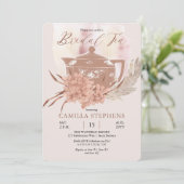 Boho Teapot | Hydrangeas | Pampas Grass Bridal Tea Kaart (Staand voorkant)