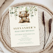 Boho Teddy Bear Anniversaire Fête Invitation