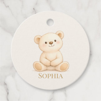Boho Teddy Bear Baby Shower Bedankjes Labels