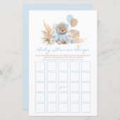 Boho Teddy Bear Baby shower Bingo (Voorkant / Achterkant)