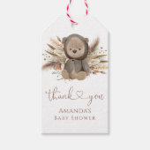 Boho Teddy Bear Baby shower Dank je wel Cadeaulabel (Voorkant)