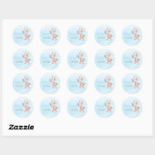 Boho Teddy Bear Baby shower Ronde Sticker (Vel)