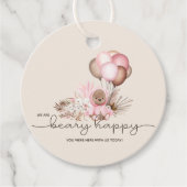 Boho Teddy Bear & Balloons Barly Wait Baby shower Bedankjes Labels (Voorkant)