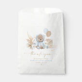 Boho Teddy Bear Blauw Barly Wachten Baby shower Gi Bedankzakje (Voorkant)