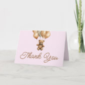 Boho Teddy Bear eerste verjaardagsfeestje Bedankkaart (Voorkant)