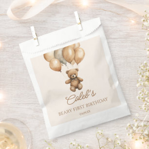 Boho Teddy Bear eerste verjaardagsfeestje Bedankzakje